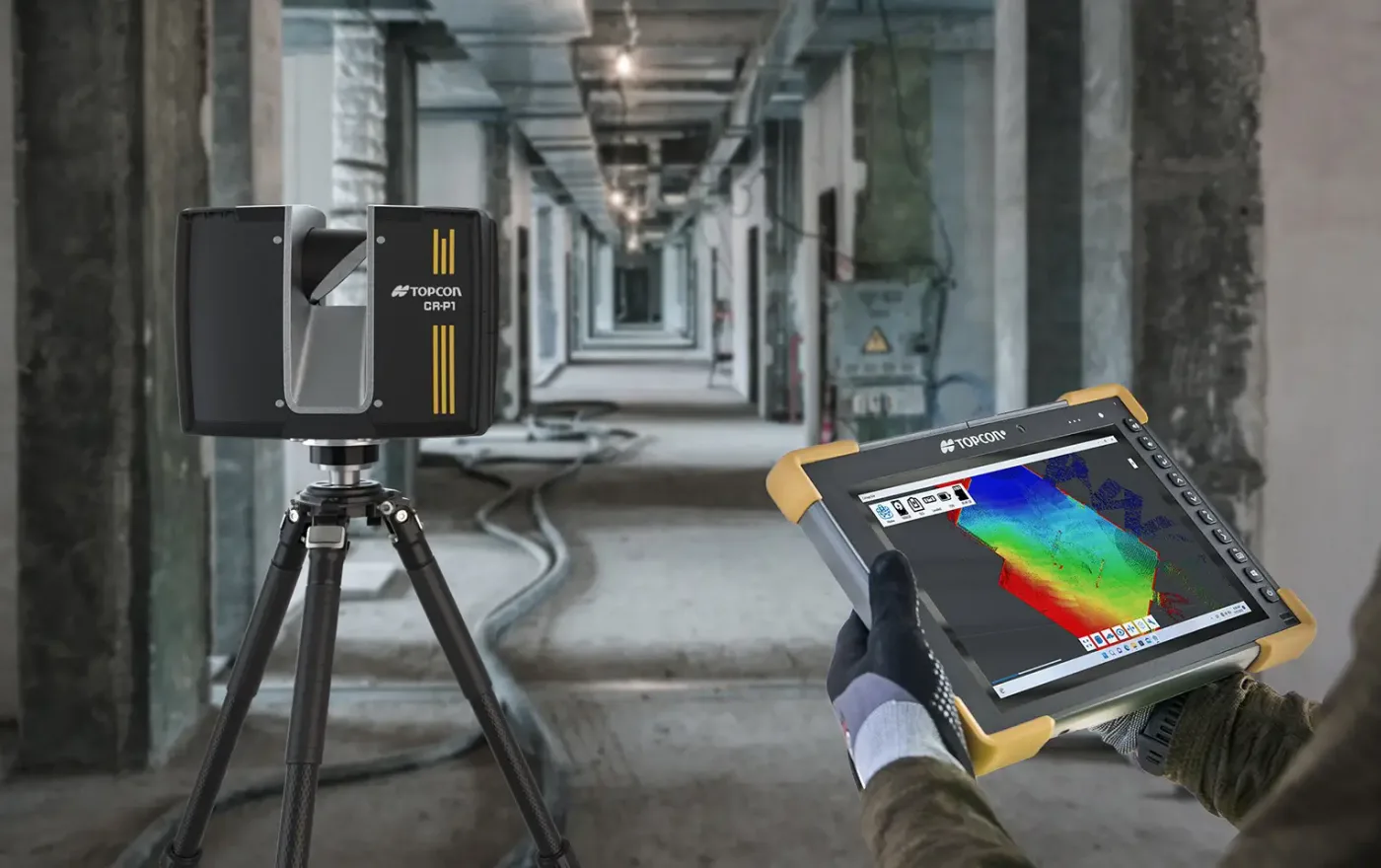 Topcon terrestrial laser scanner σε σταθερό setup μέσα σε κτίριο